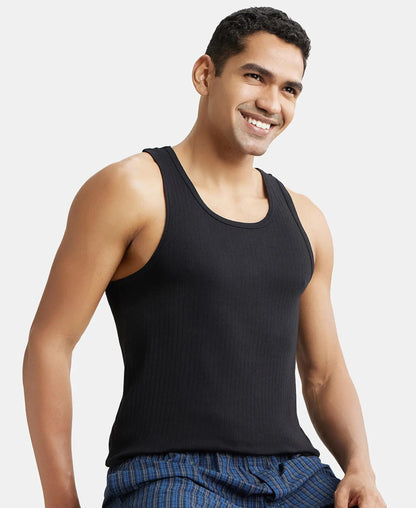Jockey 9922 Men's Super Combed Cotton Rib Slim Fit Racer Back Styling Round Neck Gym Vest