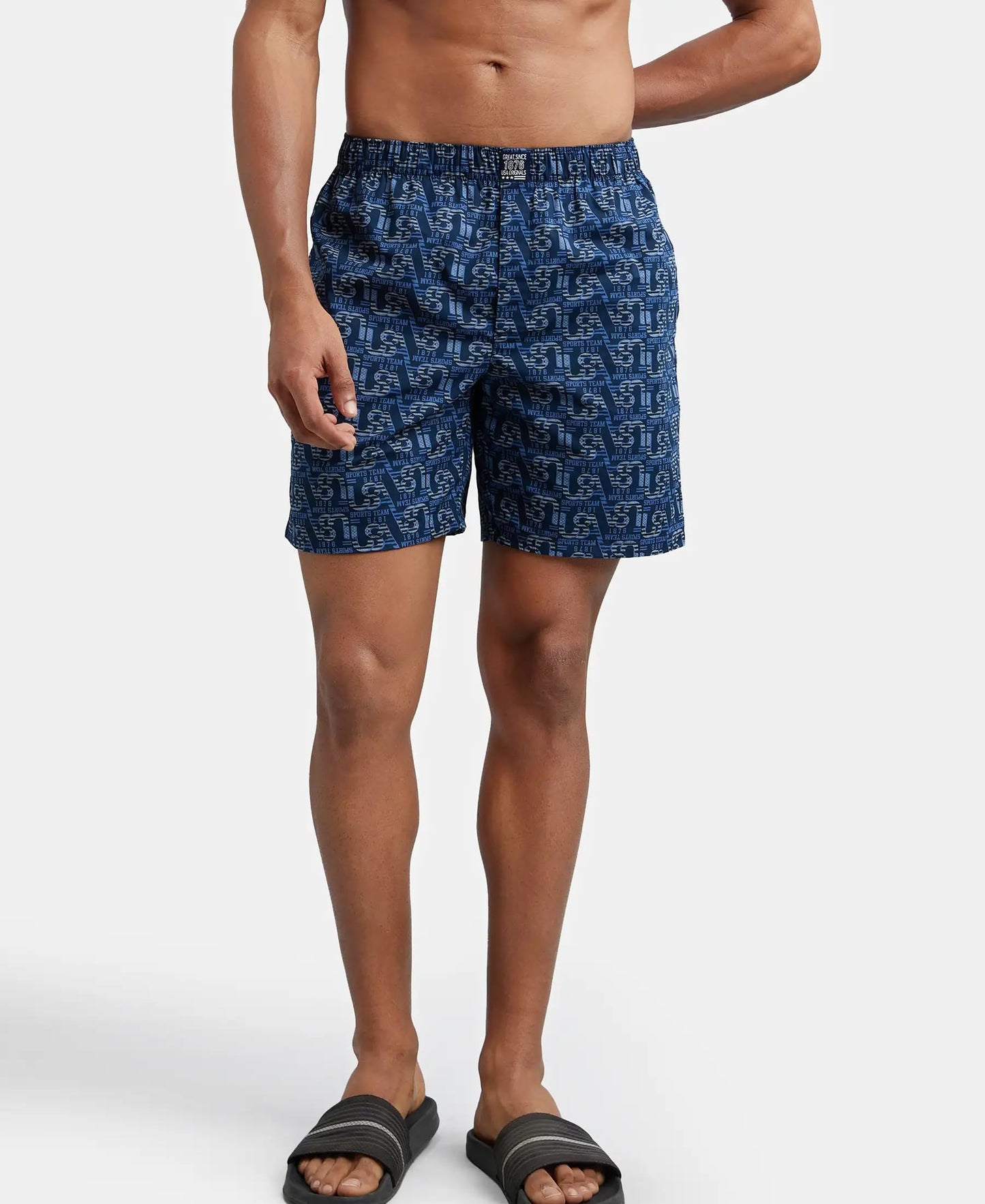 Jockey US57 Men's Super Combed Mercerized Cotton Woven Printed Boxer Shorts with Side Pocket (Pack of 2_Prints May Vary)