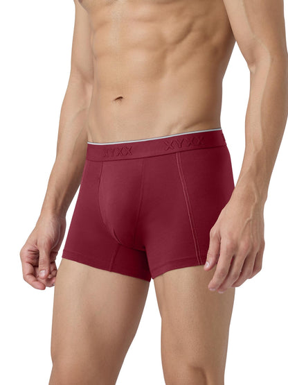 XYXX Men's Crux 100% Super Combed Cotton Regular Fit Solid Antibacterial Trunks with No Marks Waistband