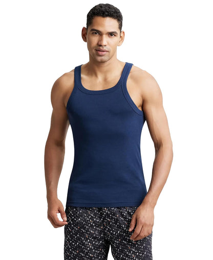 Jockey US26 Men's Super Combed Cotton Rib Square Neckline Gym Vest