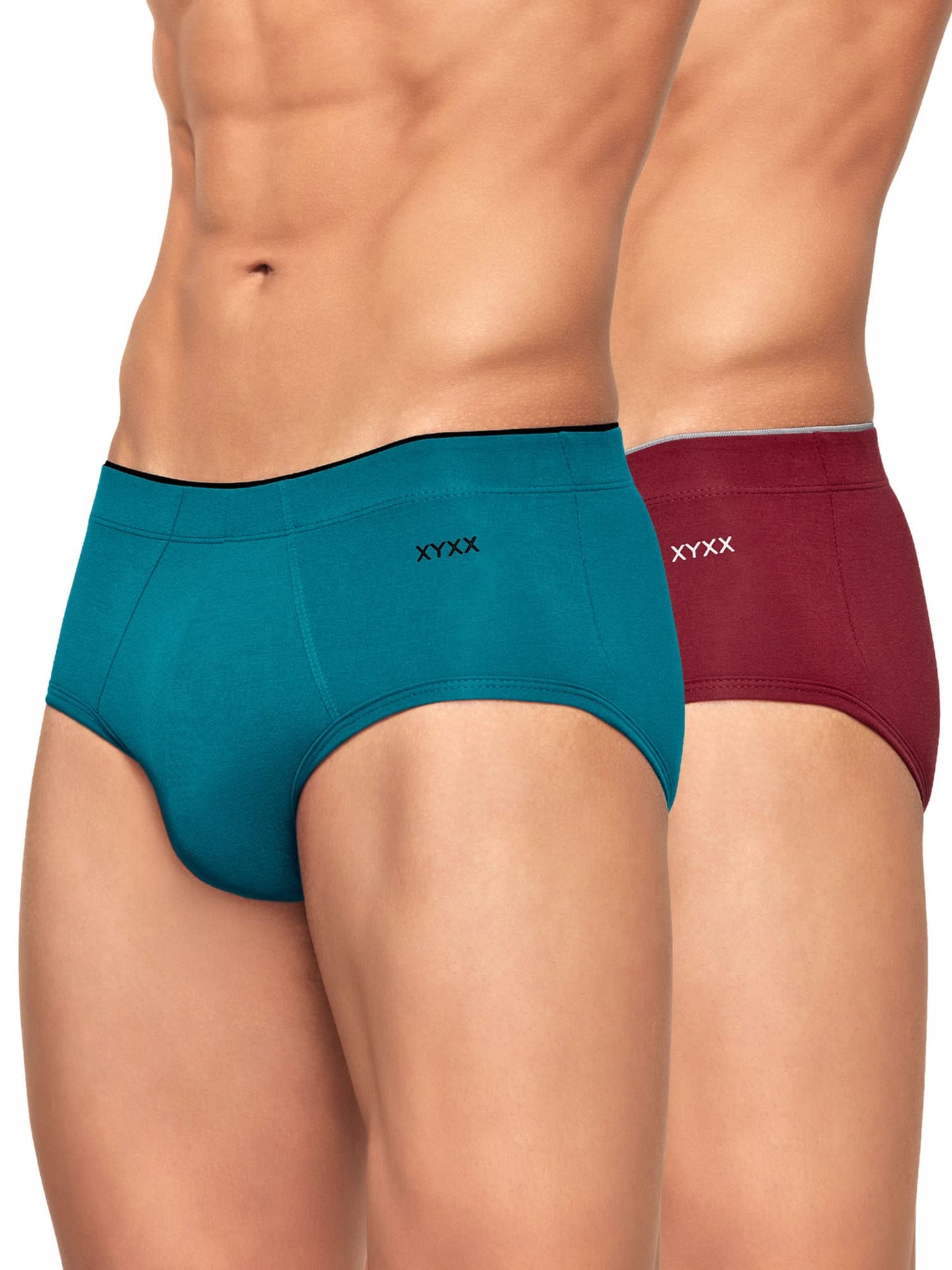 XYXX Men's Uno Micromodal Regular Fit Solid Antimicrobial Briefs with No Marks Waistband (Pack of 2)