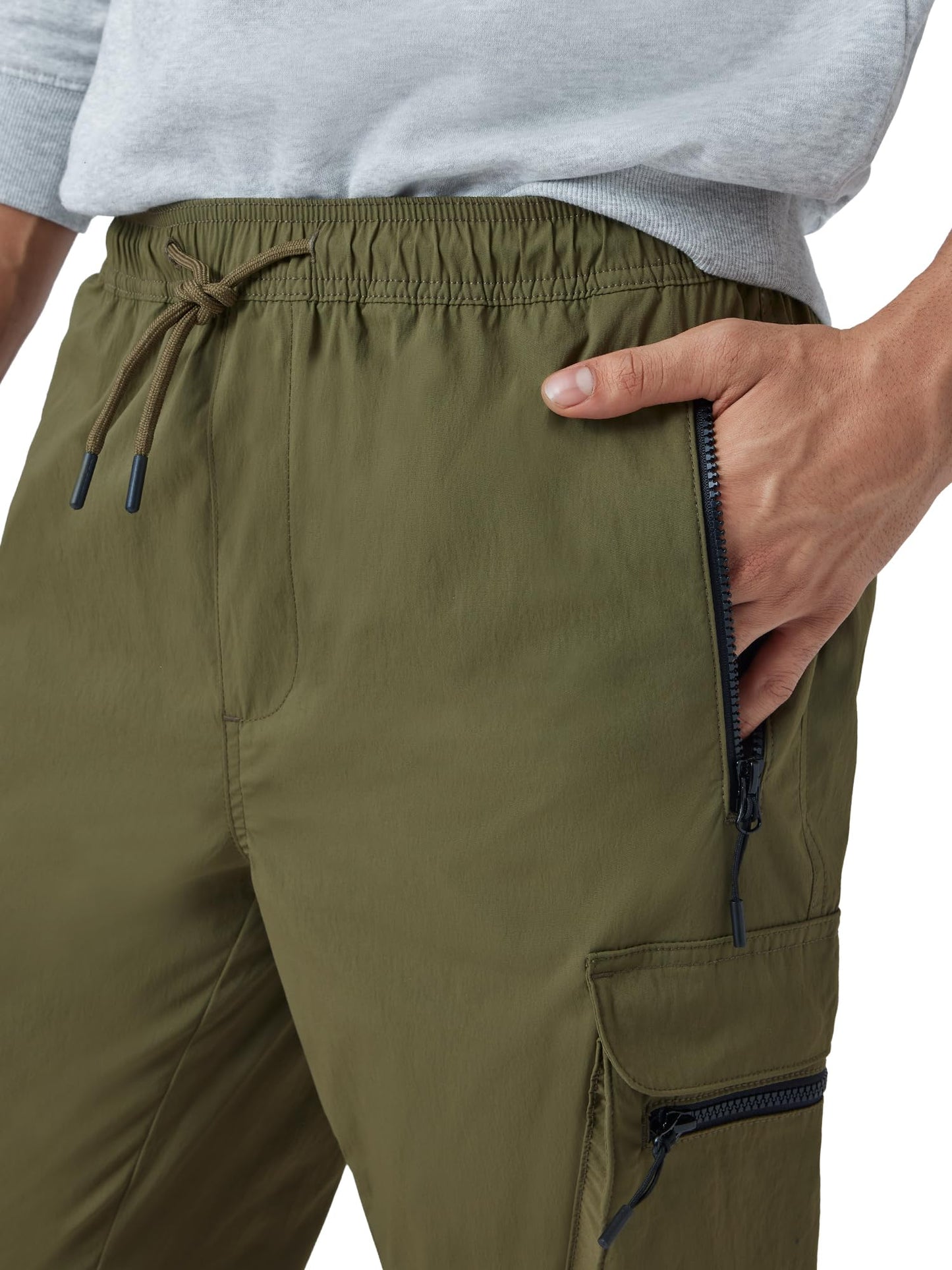 XYXX Men's Skinny Fit Mid Rise Moveo Quick-Dry Cargo Joggers with Drawcord & Utility Pockets