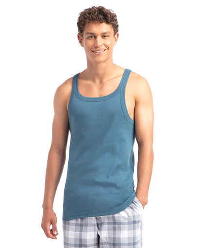 Jockey US26 Men's Super Combed Cotton Rib Square Neckline Gym Vest