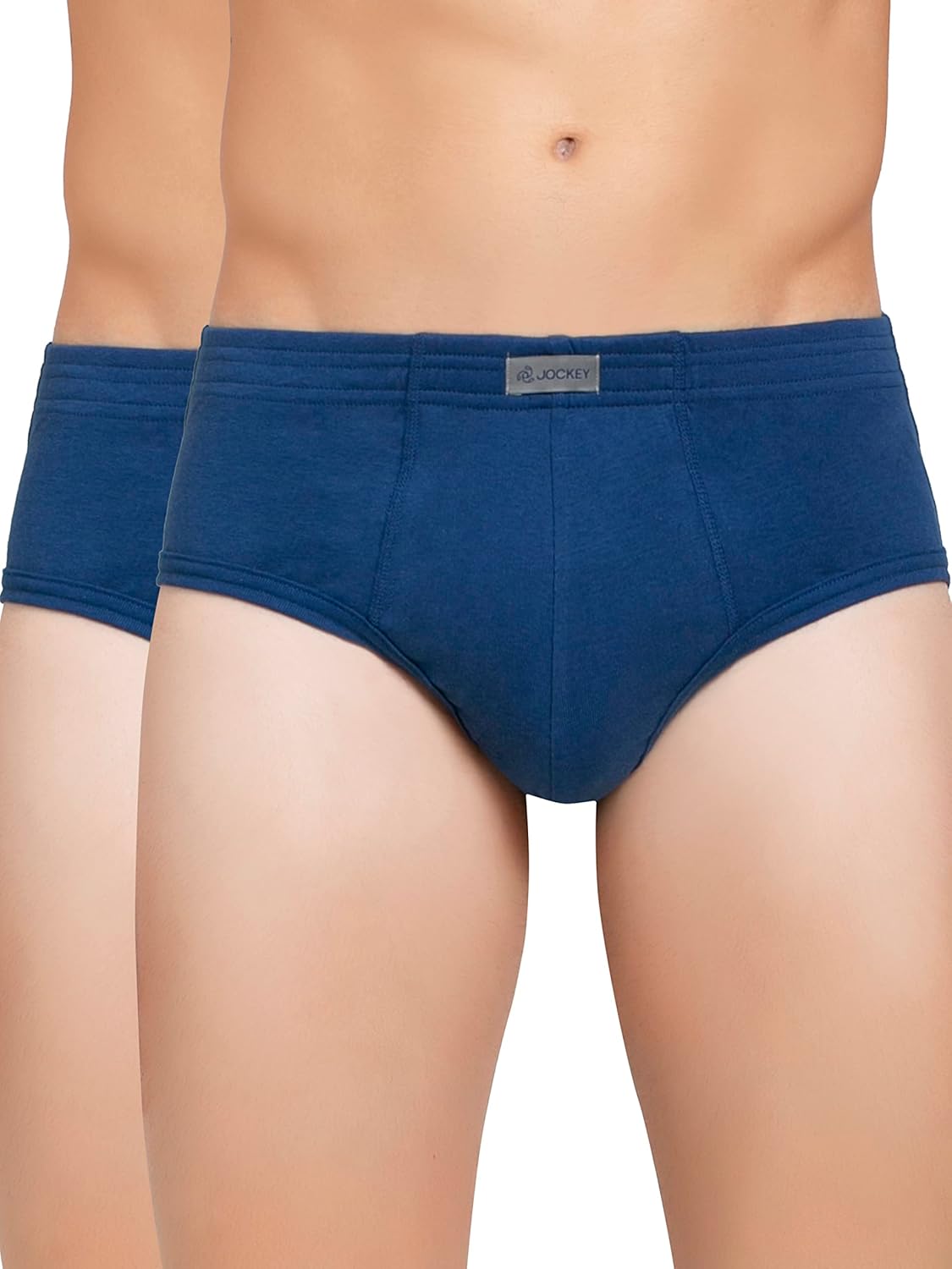 Jockey 1009 Men's Super Combed Cotton Rib Solid Brief with Stay Fresh Properties (Pack of 2)