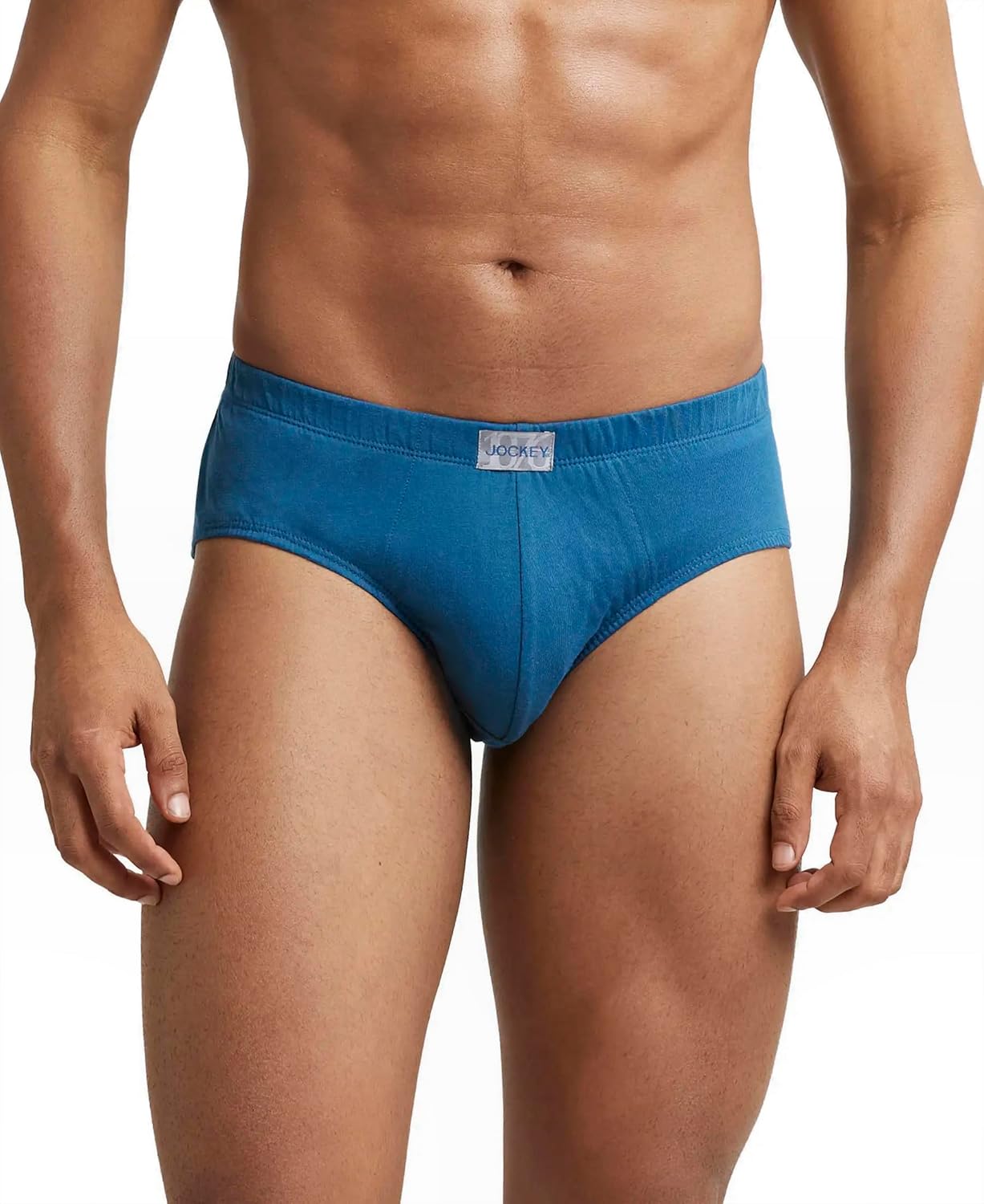 Jockey 8035 Men's Super Combed Cotton Solid Poco Brief with Ultrasoft Concealed Waistband (Pack of 2)