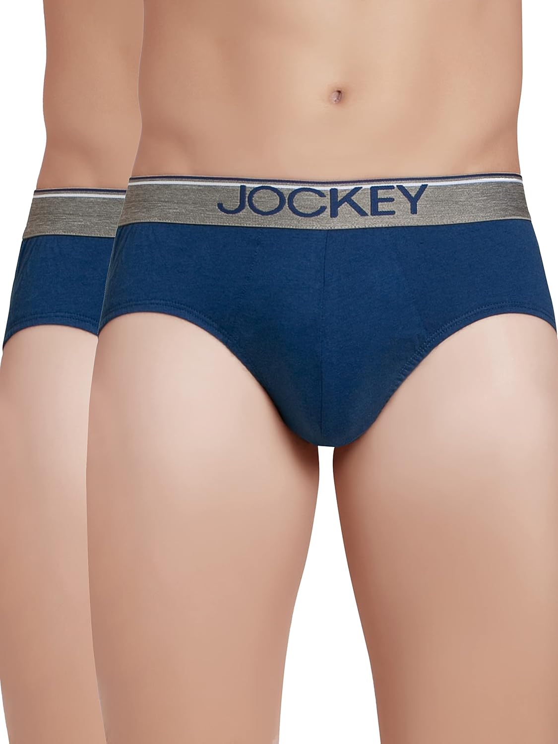 Jockey 8037 Men's Super Combed Cotton Solid Brief with Ultrasoft Waistband (Pack of 2)