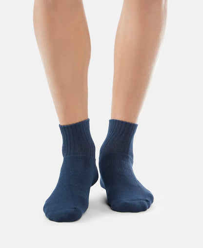 Jockey 7036 Men's Compact Cotton Terry Ankle Length Socks With Stay Fresh Treatment (Pack of 3)