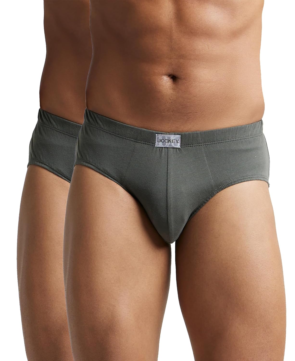 Jockey 8035 Men's Super Combed Cotton Solid Poco Brief with Ultrasoft Concealed Waistband (Pack of 2)