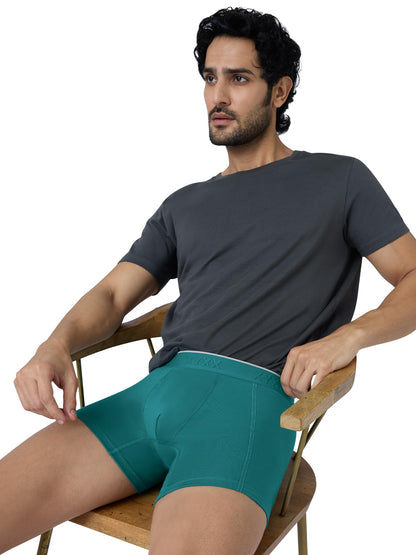 XYXX Men's Crux 100% Super Combed Cotton Regular Fit Solid Antibacterial Trunks with No Marks Waistband
