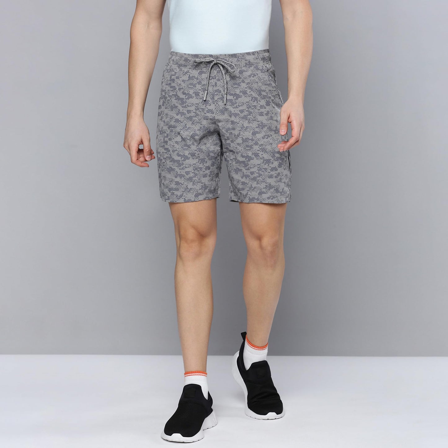 Sporto Men's Techno Printed Dry Fit Bermuda Short|Grey