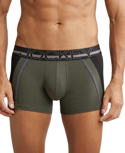 Jockey US21 Men's Super Combed Cotton Elastane Stretch Solid Trunk with Ultrasoft Waistband