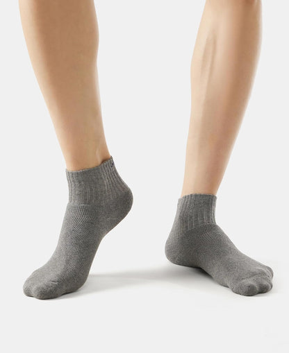 Jockey 7036 Men's Compact Cotton Terry Ankle Length Socks With Stay Fresh Treatment (Pack of 3)