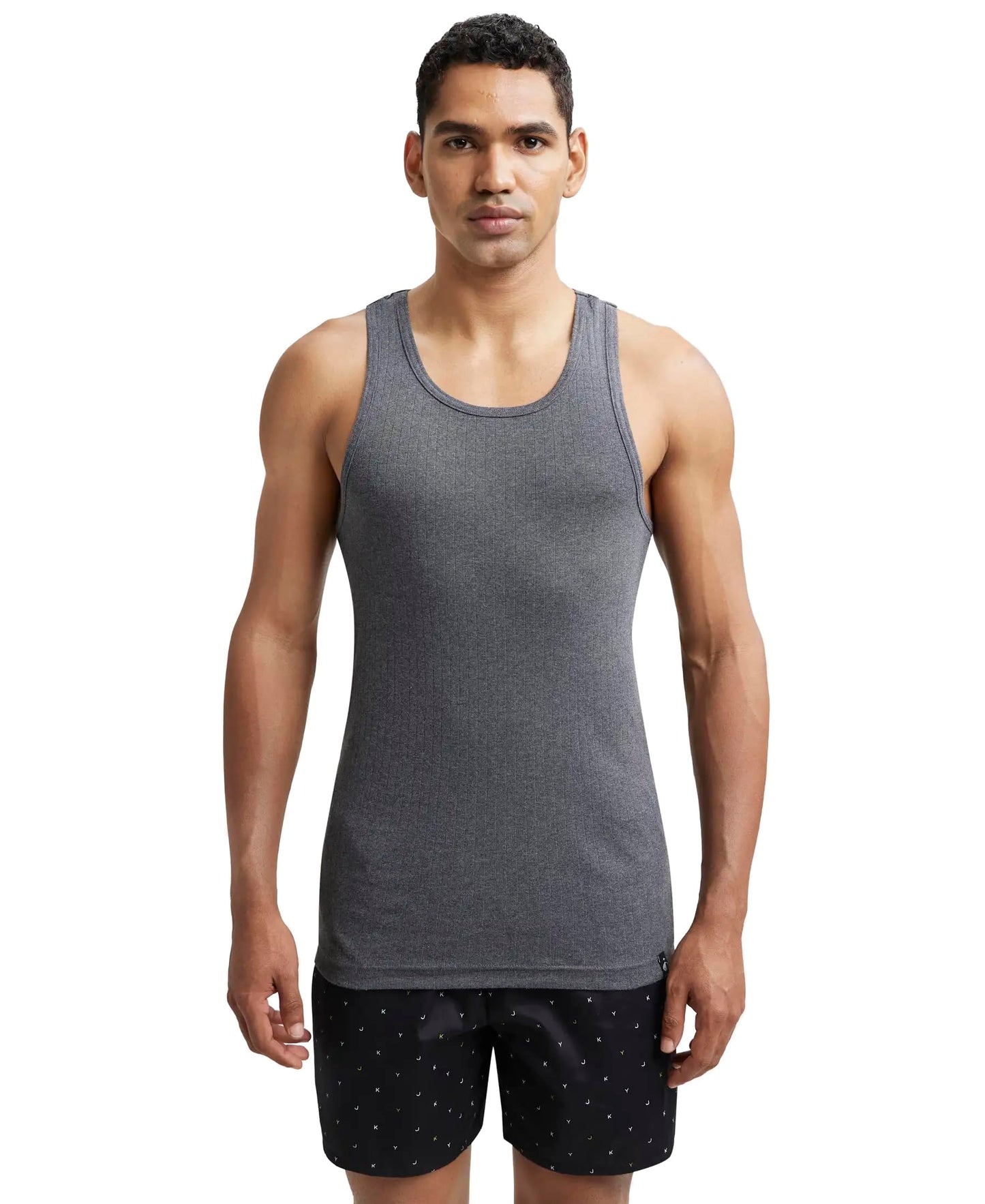 Jockey 9922 Men's Super Combed Cotton Rib Slim Fit Racer Back Styling Round Neck Gym Vest
