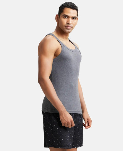 Jockey US26 Men's Super Combed Cotton Rib Square Neckline Gym Vest