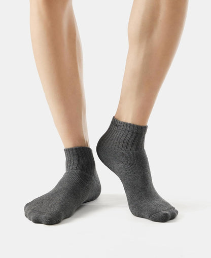 Jockey 7036 Men's Compact Cotton Terry Ankle Length Socks With Stay Fresh Treatment (Pack of 3)