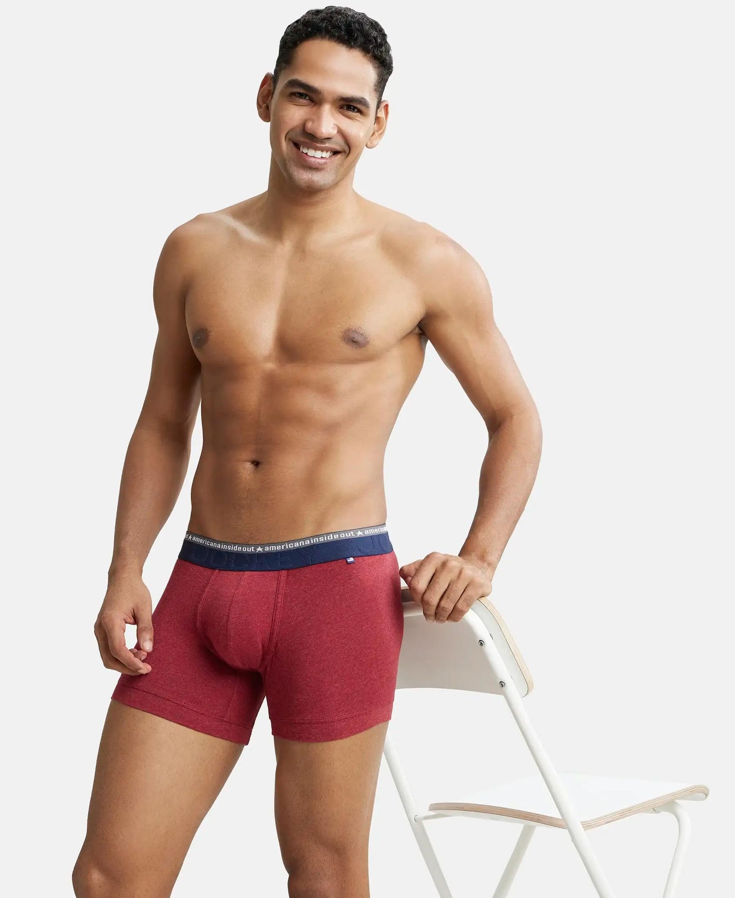 Jockey US60 Men's Super Combed Cotton Elastane Stretch Solid Trunk with Ultrasoft Waistband