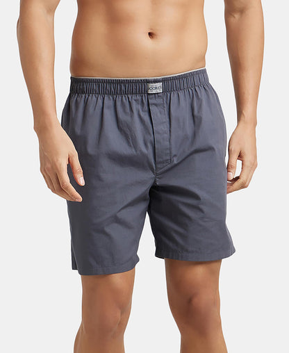Jockey MC10 Men's Super Combed Mercerized Cotton Woven Fabric Boxer Shorts
