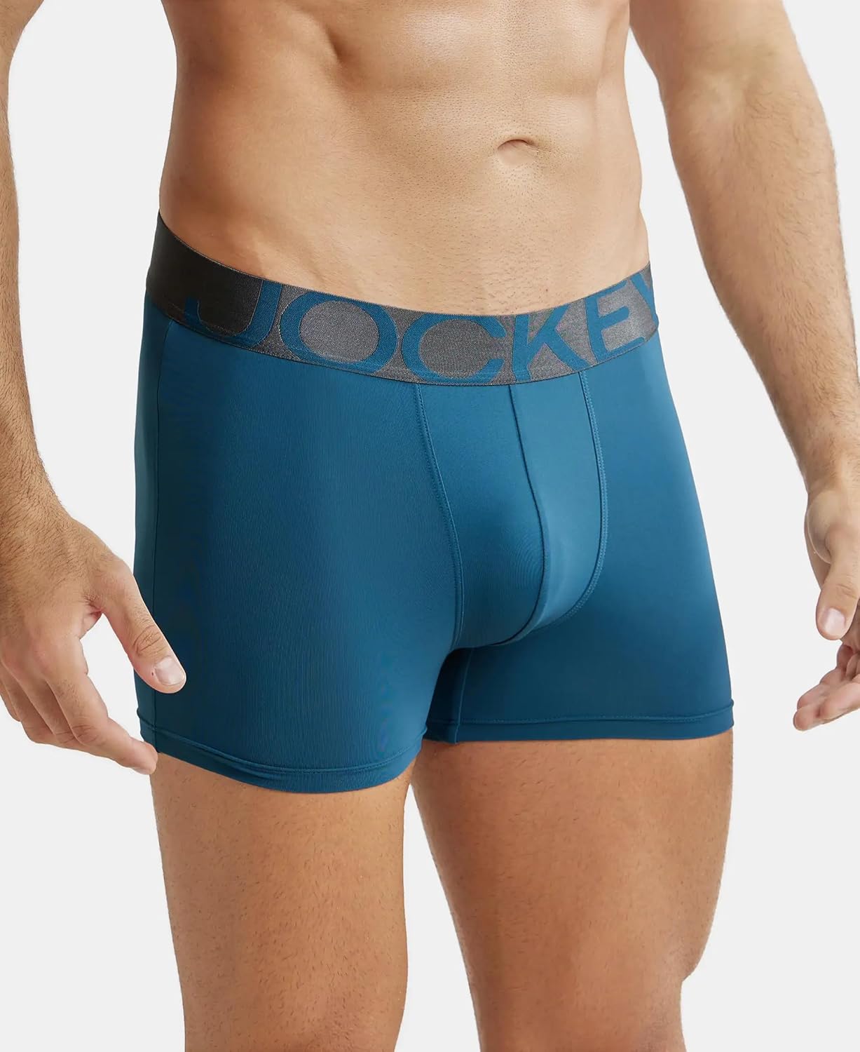 Jockey IC28 Men's Tactel Microfiber Elastane Stretch Solid Trunk with Moisture Move Treatment