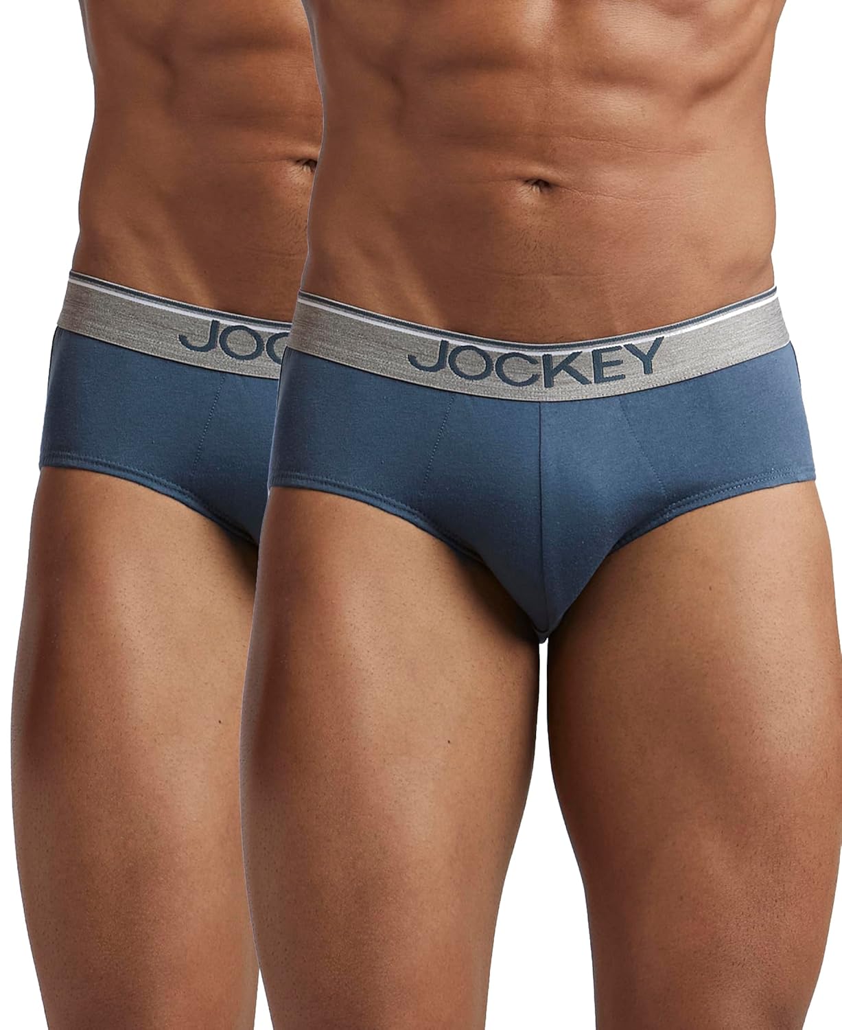 Jockey 8037 Men's Super Combed Cotton Solid Brief with Ultrasoft Waistband (Pack of 2)