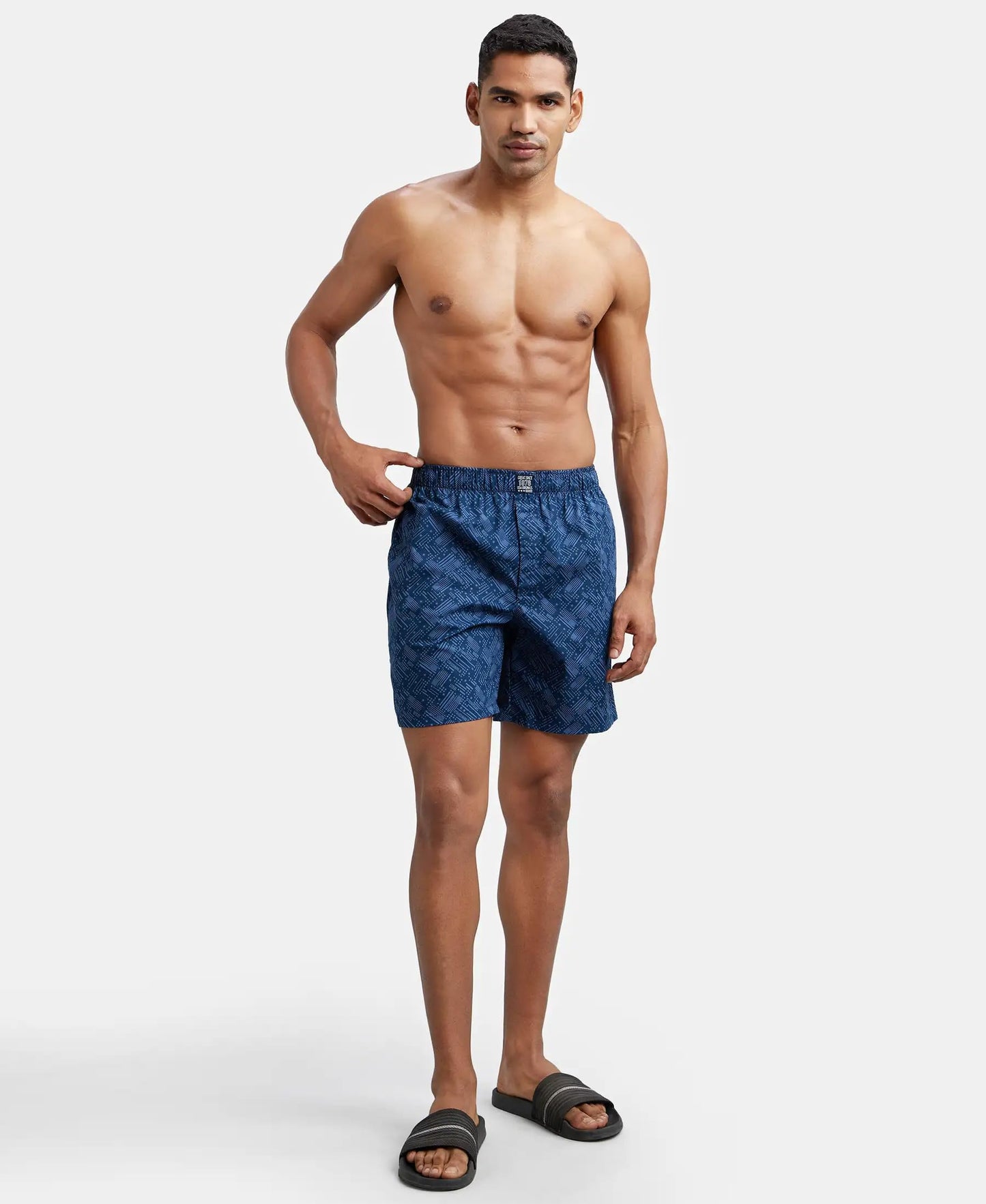 Jockey US57 Men's Super Combed Mercerized Cotton Woven Printed Boxer Shorts with Side Pocket (Pack of 2_Prints May Vary)