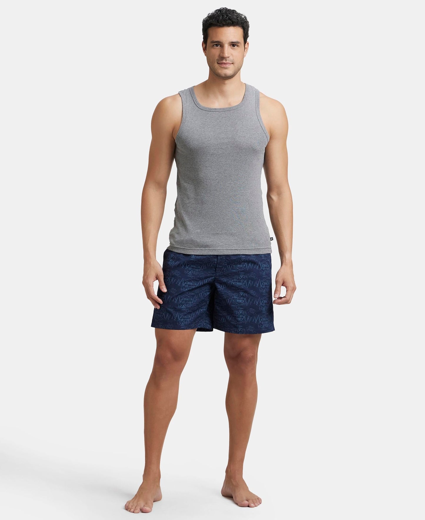 Jockey US57 Men's Super Combed Mercerized Cotton Woven Printed Boxer Shorts with Side Pocket (Pack of 2_Prints May Vary)