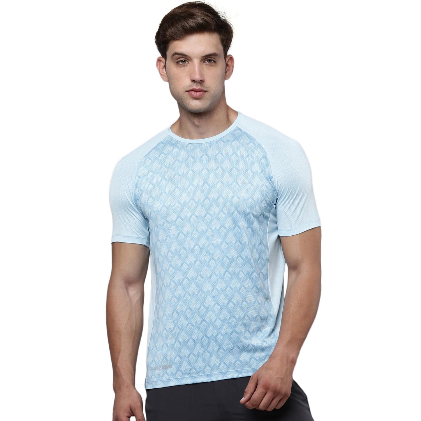 Sporto Men's Instacool Printed Jersey Tee with Side Mesh