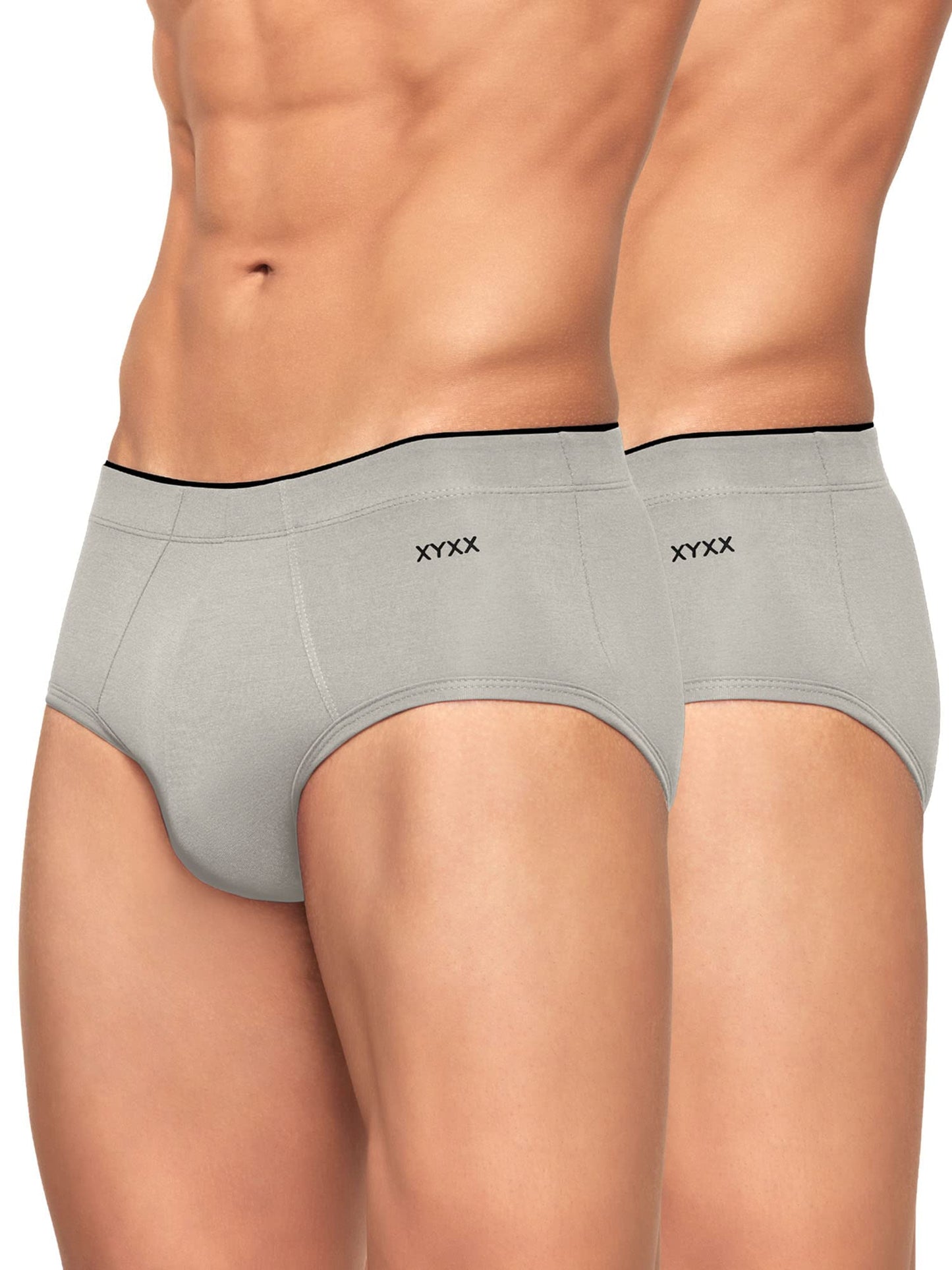 XYXX Men's Uno Micromodal Regular Fit Solid Antimicrobial Briefs with No Marks Waistband (Pack of 2)