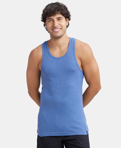 Jockey 9922 Men's Super Combed Cotton Rib Slim Fit Racer Back Styling Round Neck Gym Vest