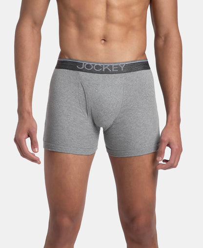 Jockey 8009 Men's Super Combed Cotton Rib Solid Boxer Brief with Ultrasoft Waistband (Pack of 3)