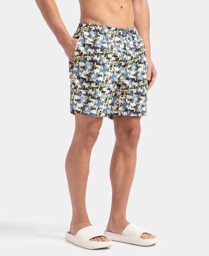 Jockey US57 Men's Super Combed Mercerized Cotton Woven Printed Boxer Shorts with Side Pocket (Pack of 2_Prints May Vary)