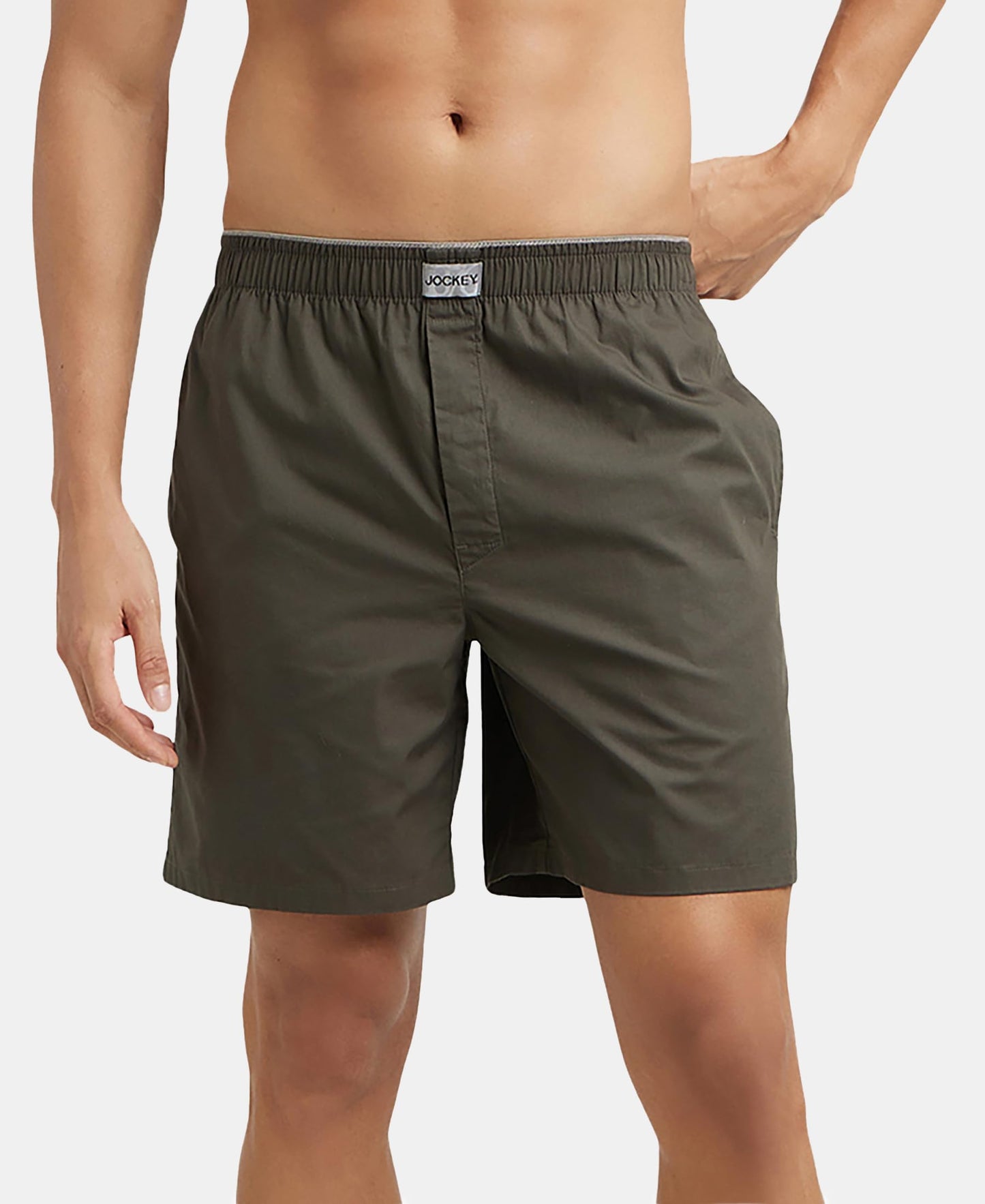 Jockey MC10 Men's Super Combed Mercerized Cotton Woven Fabric Boxer Shorts