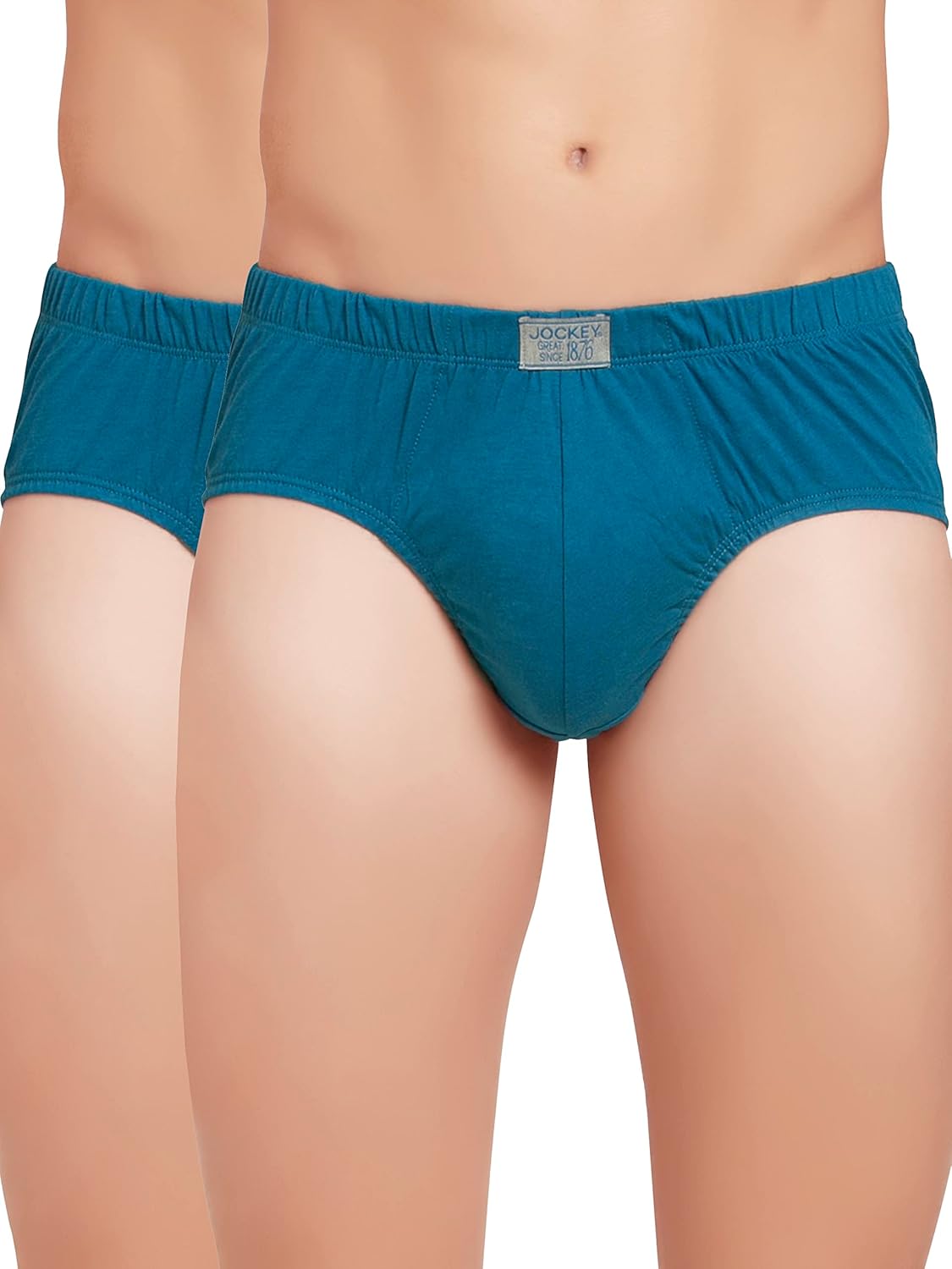 Jockey 8035 Men's Super Combed Cotton Solid Poco Brief with Ultrasoft Concealed Waistband (Pack of 2)