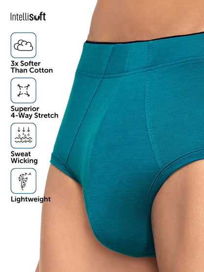 XYXX Men's Uno Micromodal Regular Fit Solid Antimicrobial Briefs with No Marks Waistband (Pack of 2)