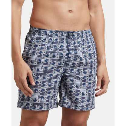 Jockey US57 Men's Super Combed Mercerized Cotton Woven Printed Boxer Shorts with Side Pocket (Pack of 2_Prints May Vary)