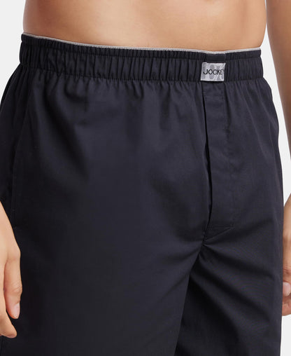 Jockey MC10 Men's Super Combed Mercerized Cotton Woven Fabric Boxer Shorts