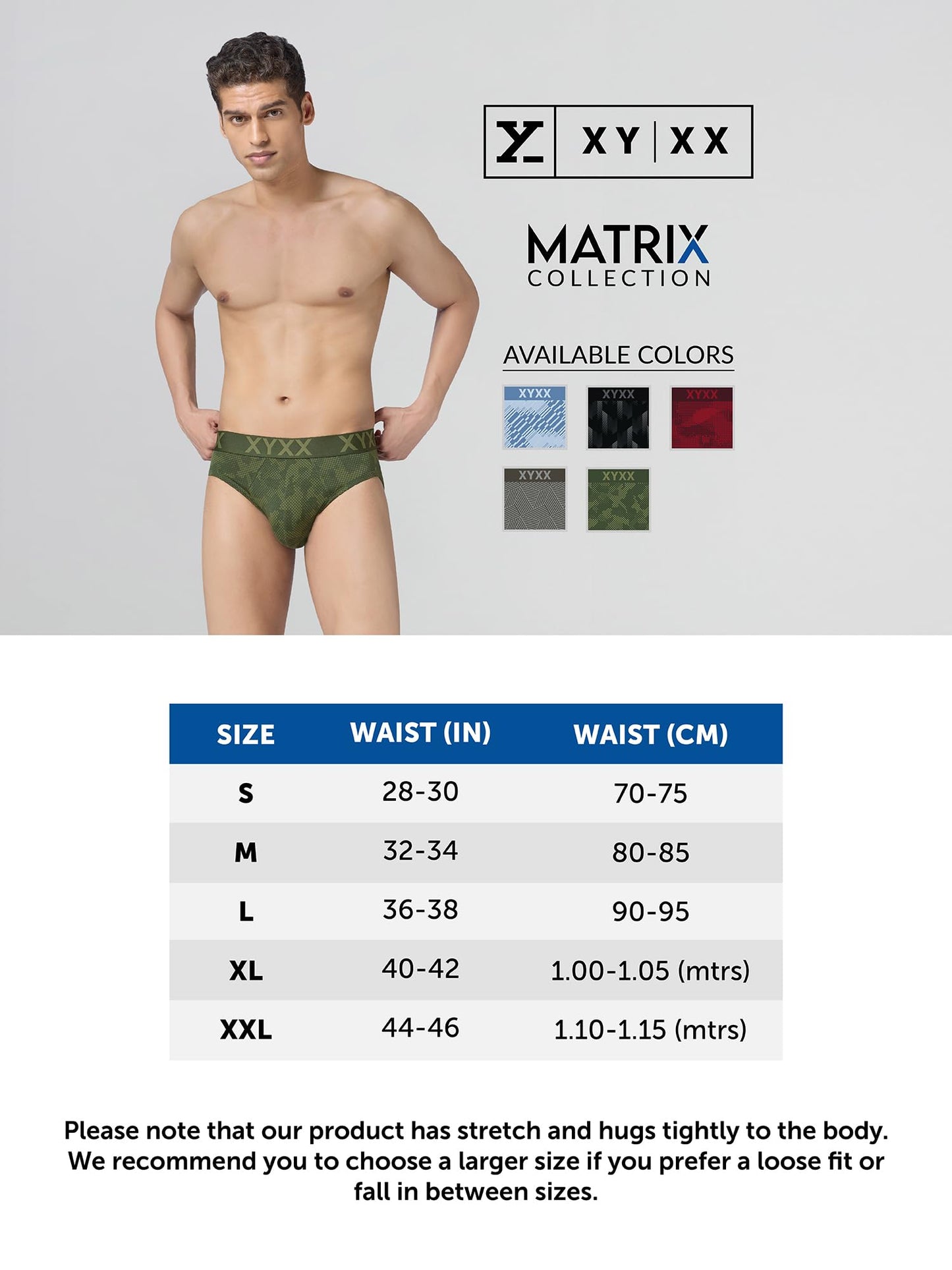 XYXX Men's Matrix Super Combed Cotton Blend Geometric Antimicrobial Trunks with No Marks Waistband