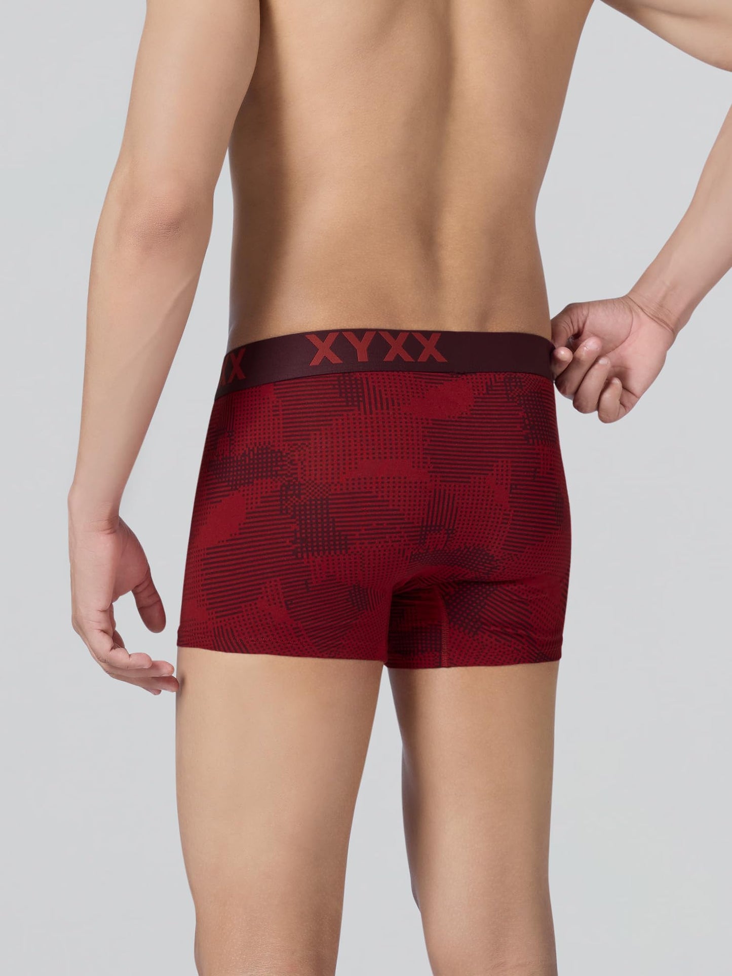 XYXX Men's Matrix Super Combed Cotton Blend Geometric Antimicrobial Trunks with No Marks Waistband