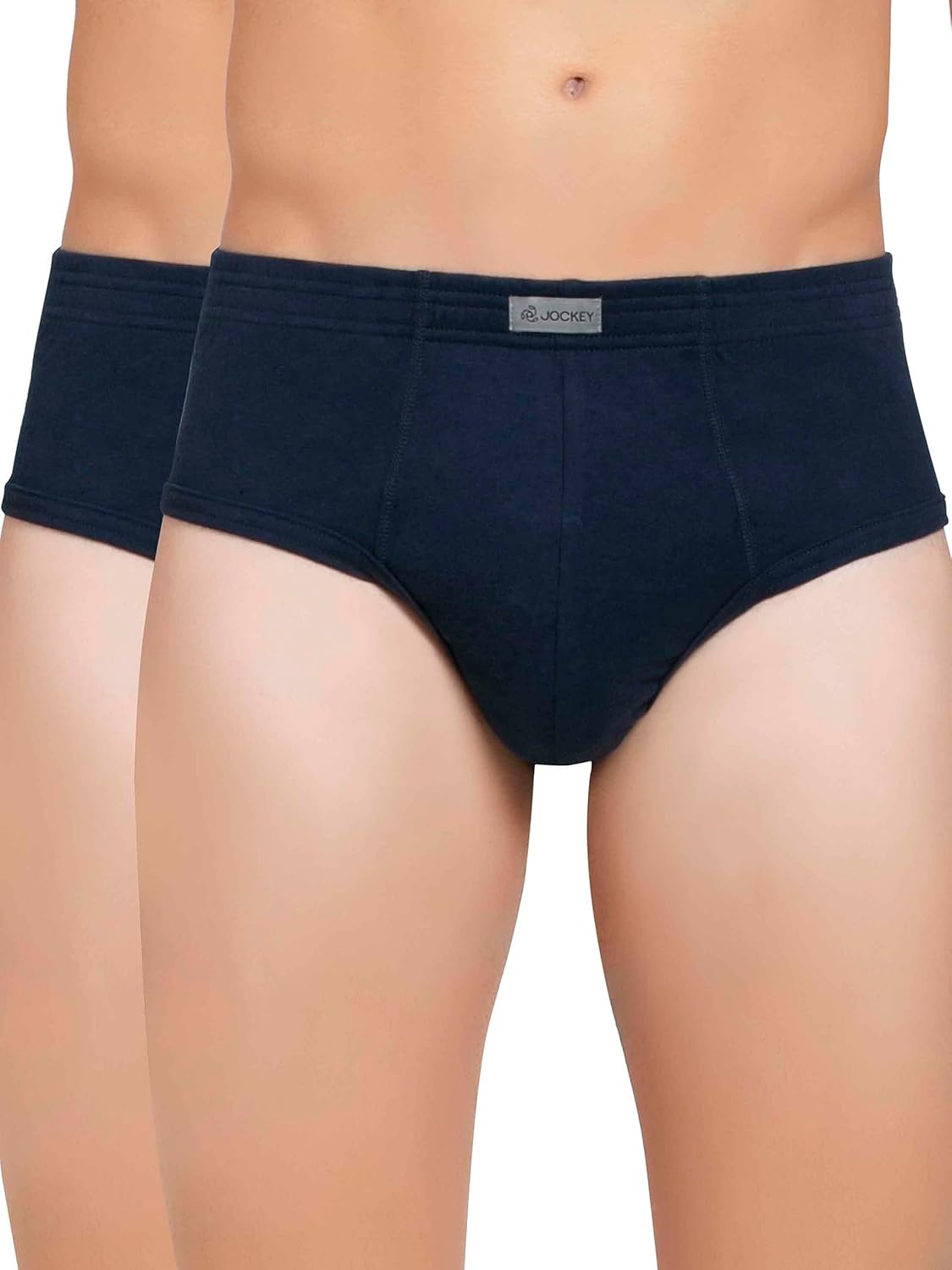 Jockey 1009 Men's Super Combed Cotton Rib Solid Brief with Stay Fresh Properties (Pack of 2)