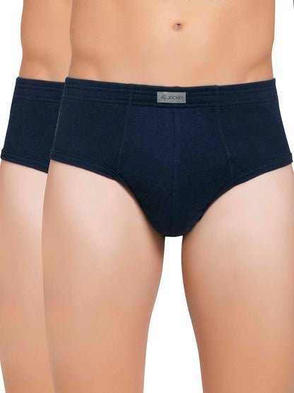 Jockey 1009 Men's Super Combed Cotton Rib Solid Brief with Stay Fresh Properties (Pack of 2)