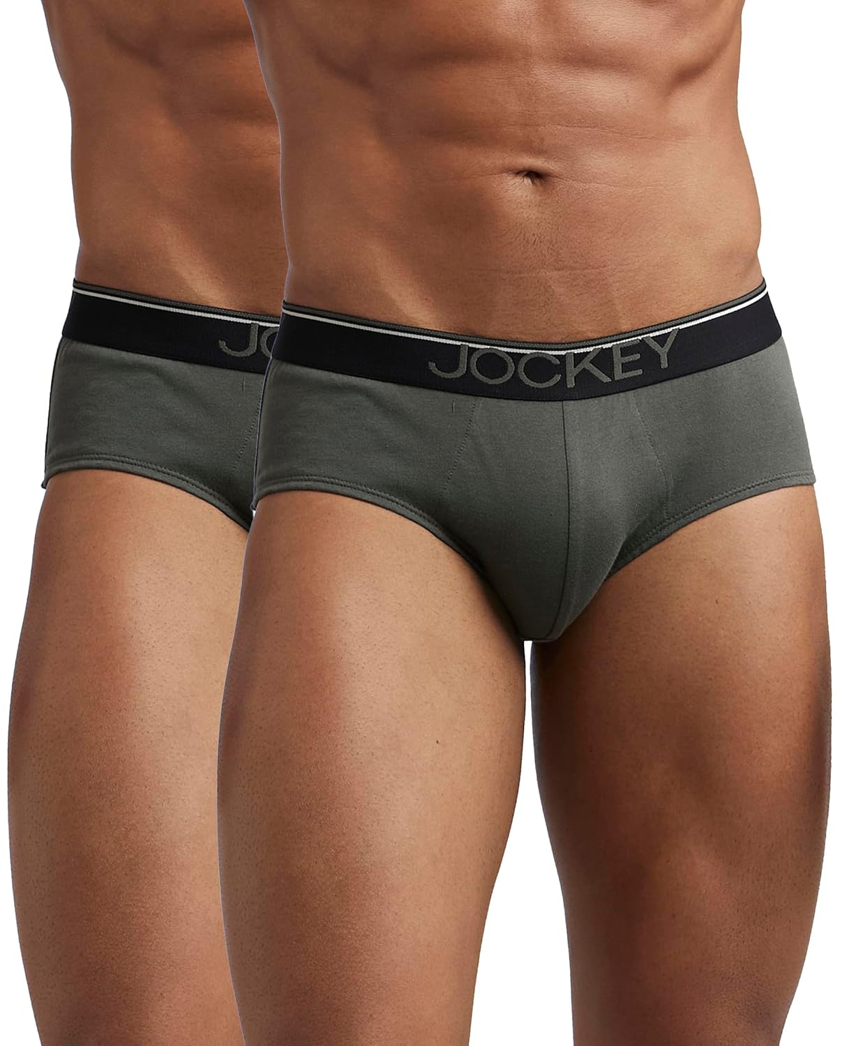 Jockey 8037 Men's Super Combed Cotton Solid Brief with Ultrasoft Waistband (Pack of 2)