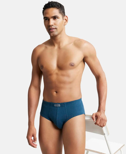 Jockey 1009 Men's Super Combed Cotton Rib Solid Brief with Stay Fresh Properties (Pack of 2)