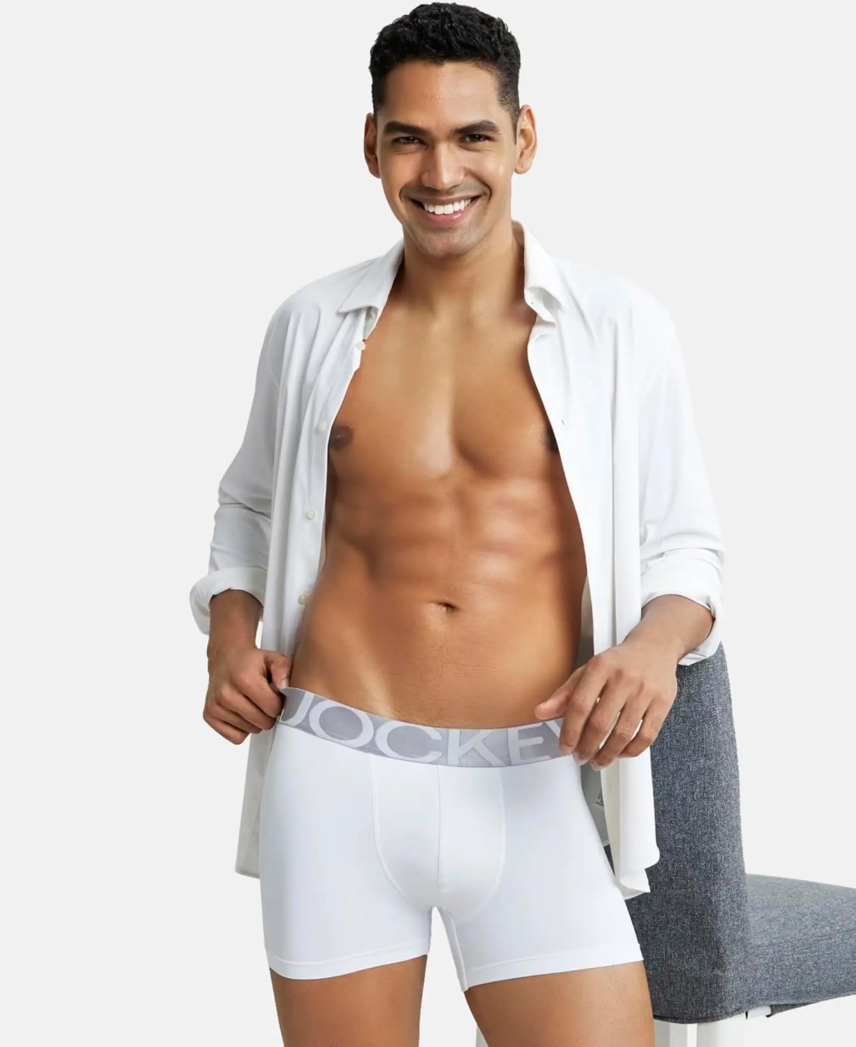 Jockey IC28 Men's Tactel Microfiber Elastane Stretch Solid Trunk with Moisture Move Treatment
