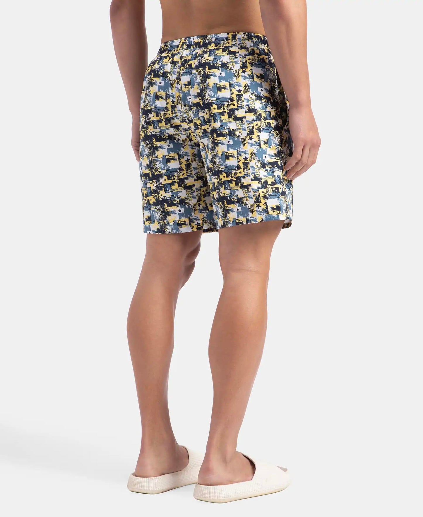 Jockey US57 Men's Super Combed Mercerized Cotton Woven Printed Boxer Shorts with Side Pocket (Pack of 2_Prints May Vary)