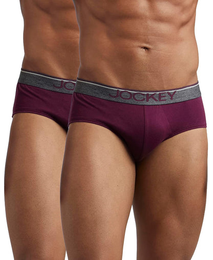 Jockey 8037 Men's Super Combed Cotton Solid Brief with Ultrasoft Waistband (Pack of 2)