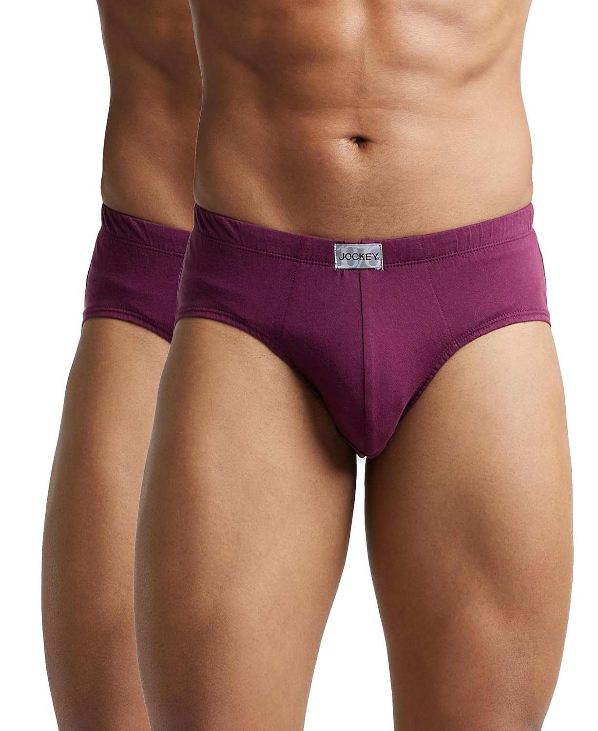 Jockey 8035 Men's Super Combed Cotton Solid Poco Brief with Ultrasoft Concealed Waistband (Pack of 2)