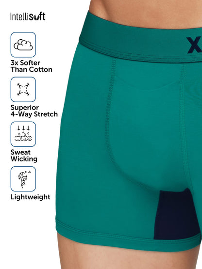 XYXX Men's Dualist Micromodal Regular Fit Colorblock Antimicrobial Trunk with No Marks Waistband (Pack of 2)
