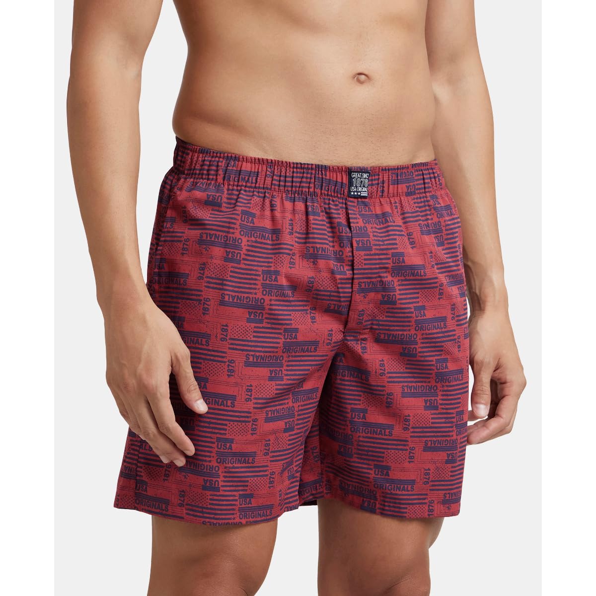 Jockey US57 Men's Super Combed Mercerized Cotton Woven Printed Boxer Shorts with Side Pocket (Pack of 2_Prints May Vary)