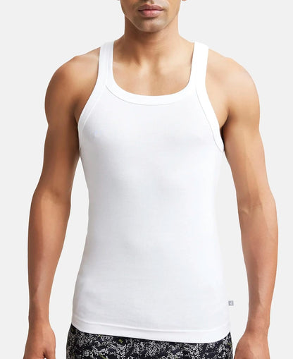 Jockey US26 Men's Super Combed Cotton Rib Square Neckline Gym Vest
