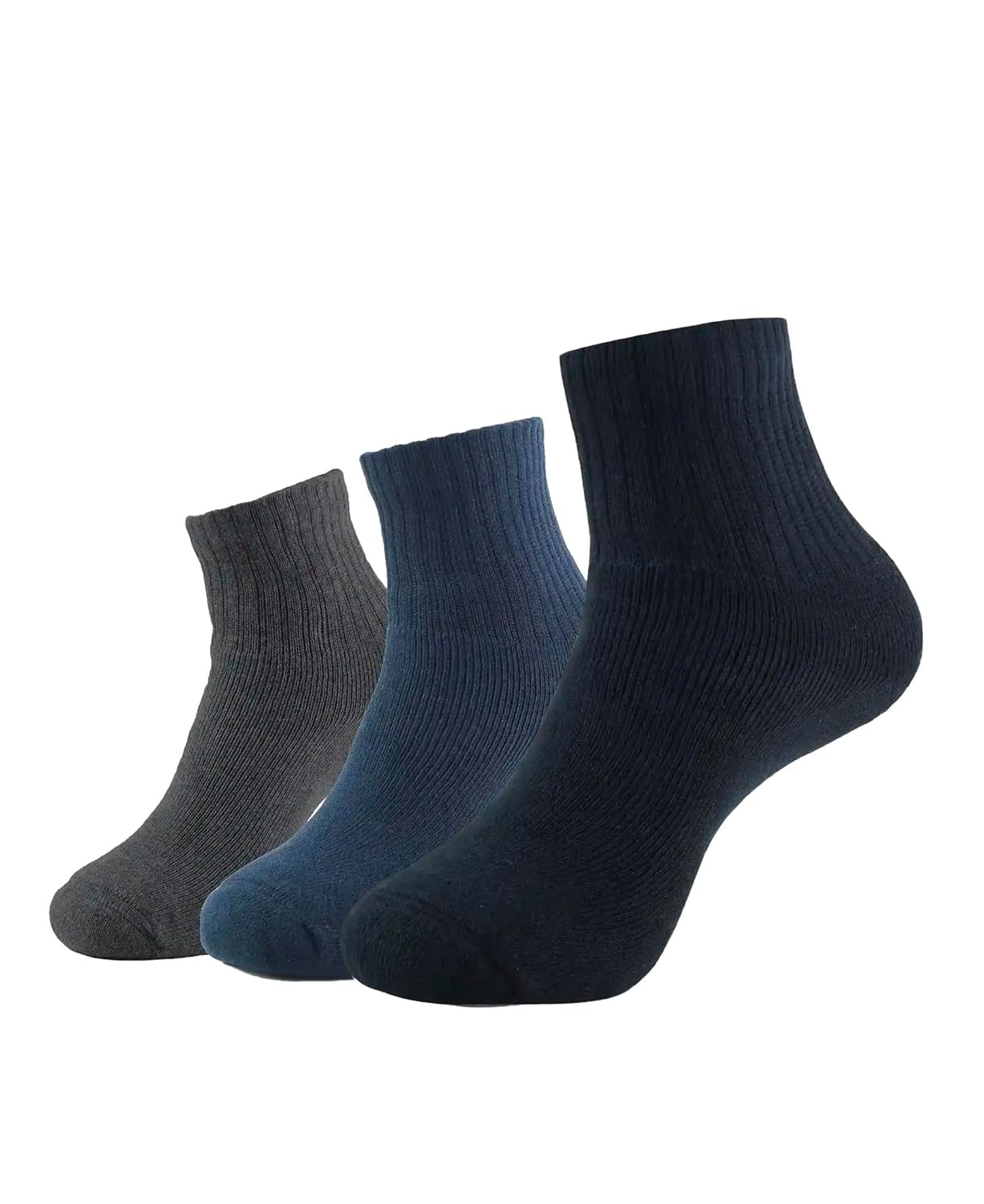 Jockey 7036 Men's Compact Cotton Terry Ankle Length Socks With Stay Fresh Treatment (Pack of 3)