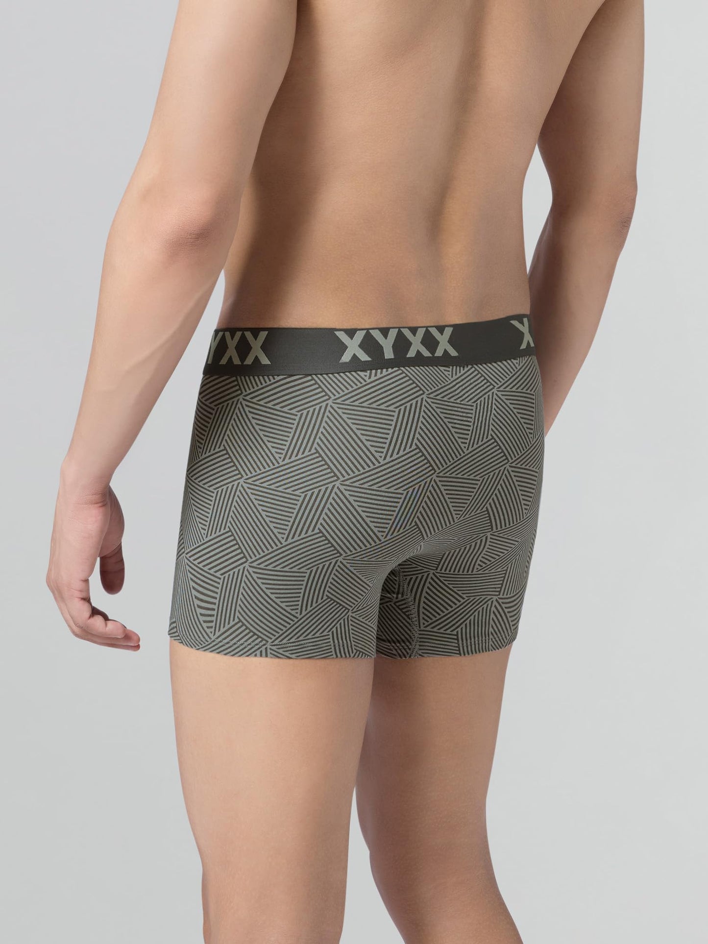 XYXX Men's Matrix Super Combed Cotton Blend Geometric Antimicrobial Trunks with No Marks Waistband